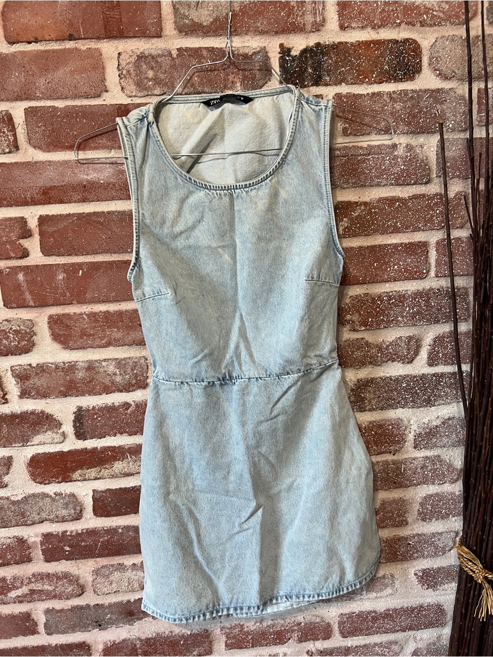 ZARA Mini Draped Denim Dress